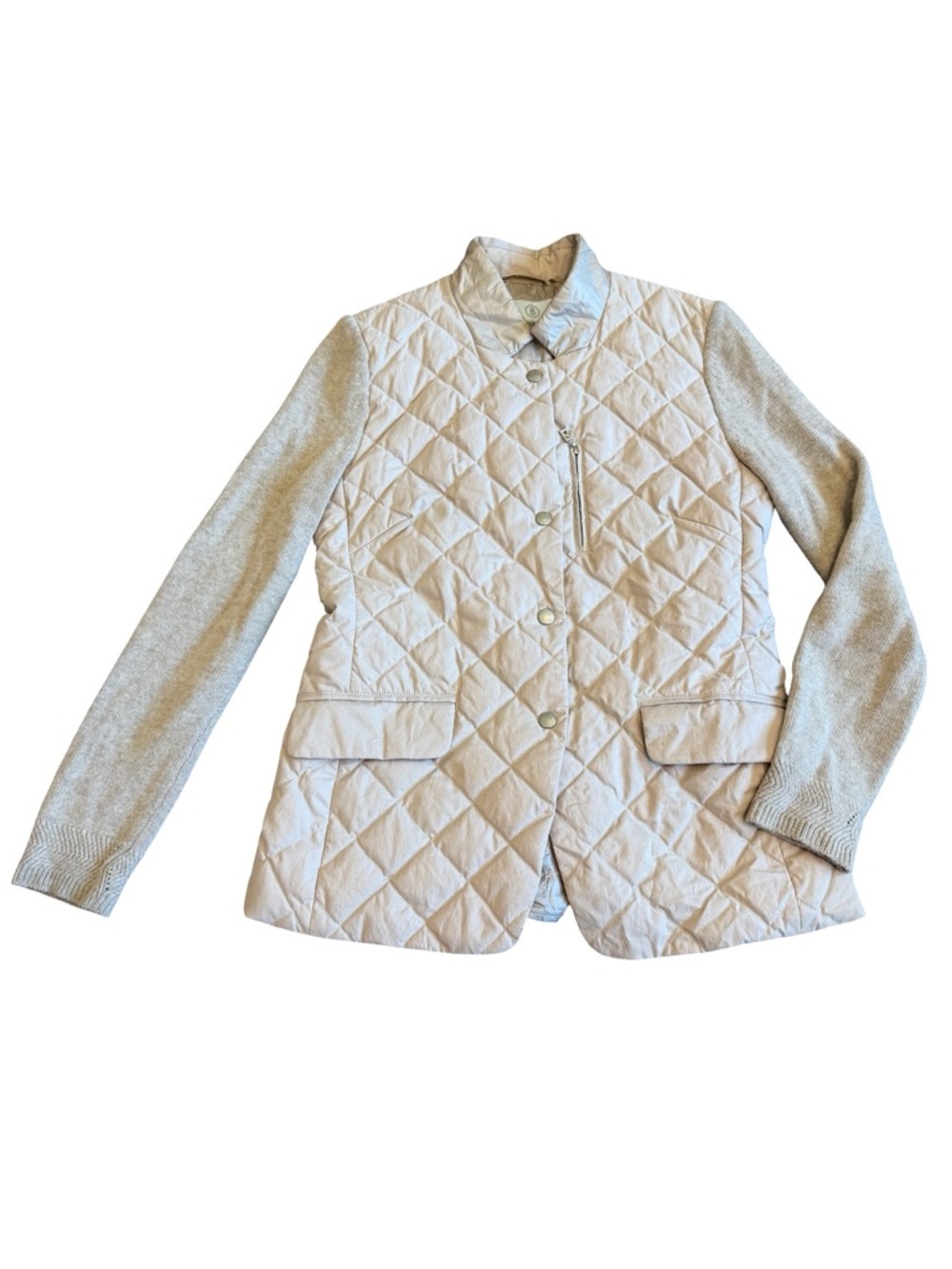 Bogner Down Filled Diamond Quilted Jacket Wool Sleeves Sweater Size 8 Women's